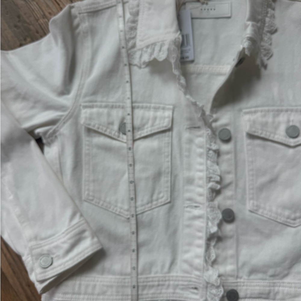 NWT-Blank NYC White Denim Jacket with eyelet trim - Picture 6 of 10